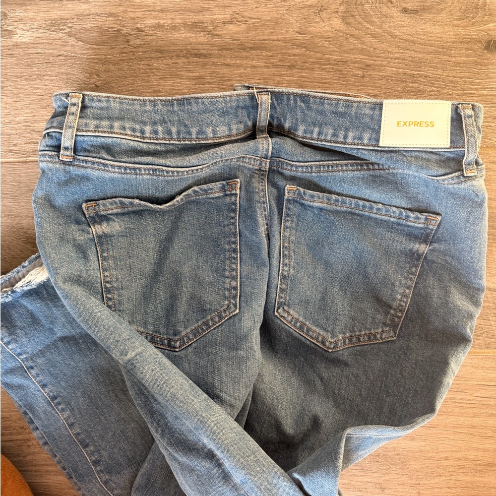 Express Light Blue Ankle Boot Jeans - Picture 3 of 4